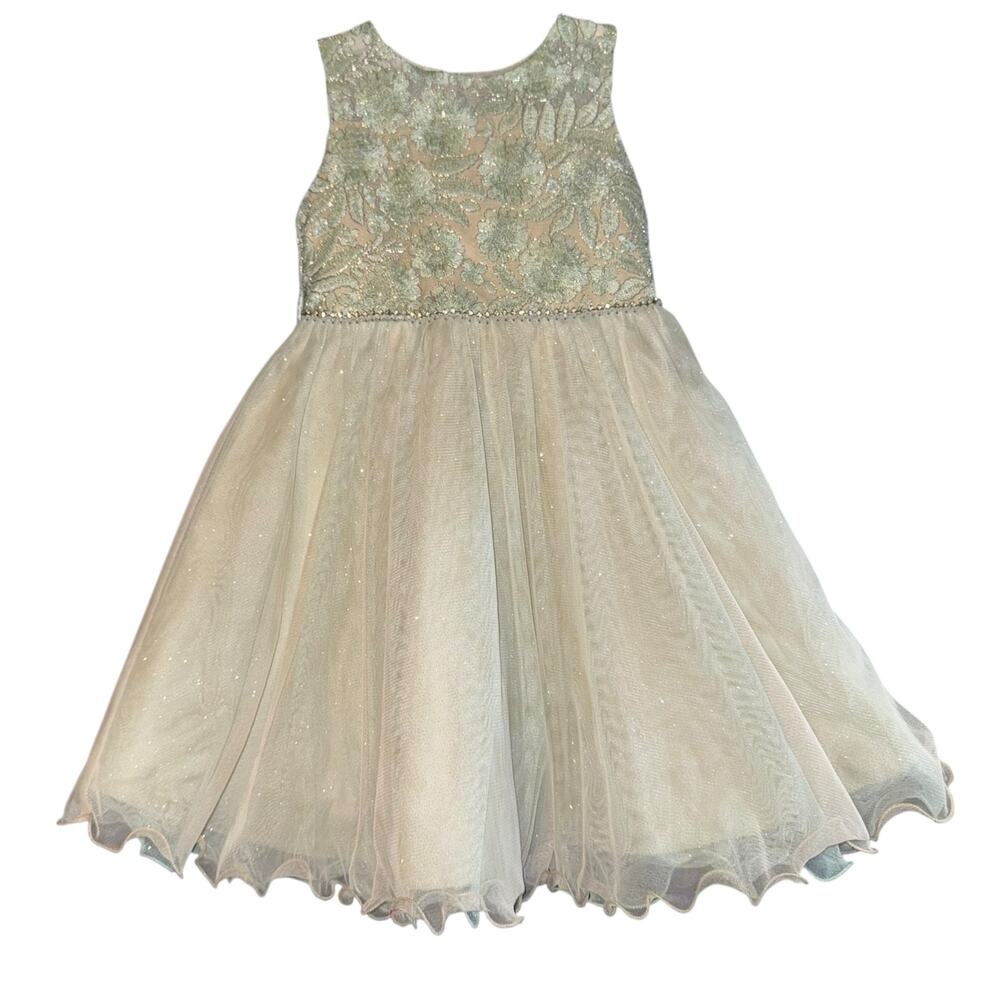Rare Editions Fairy Lace‎ Dress Girls Sz 5 Blue Whimsical Princess Sparkle Tulle